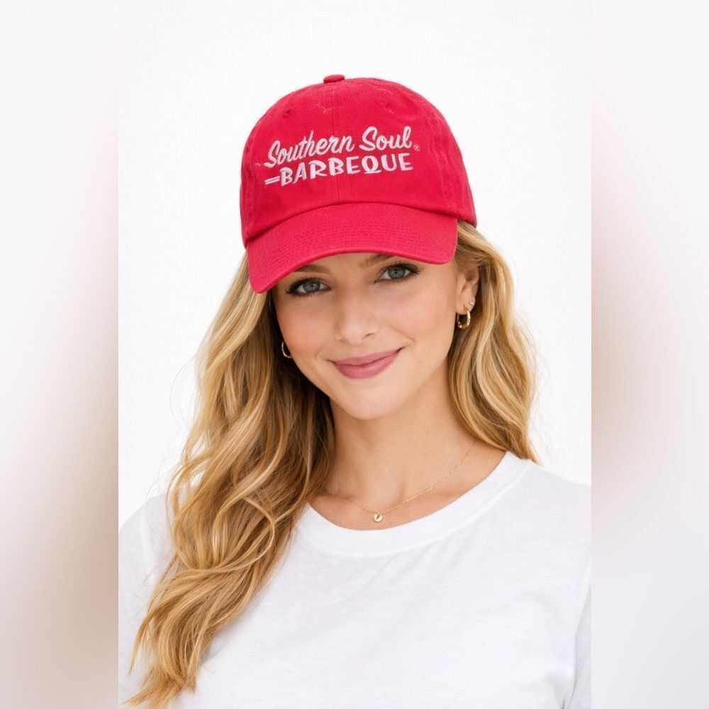 Souther Soul Barbeque St. Simon's Island Georgia Baseball Hat in Red